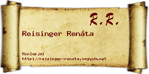 Reisinger Renáta névjegykártya